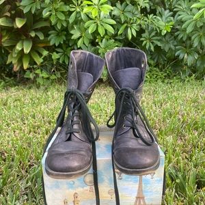 Nine West American Vintage Distressed Combat Boots